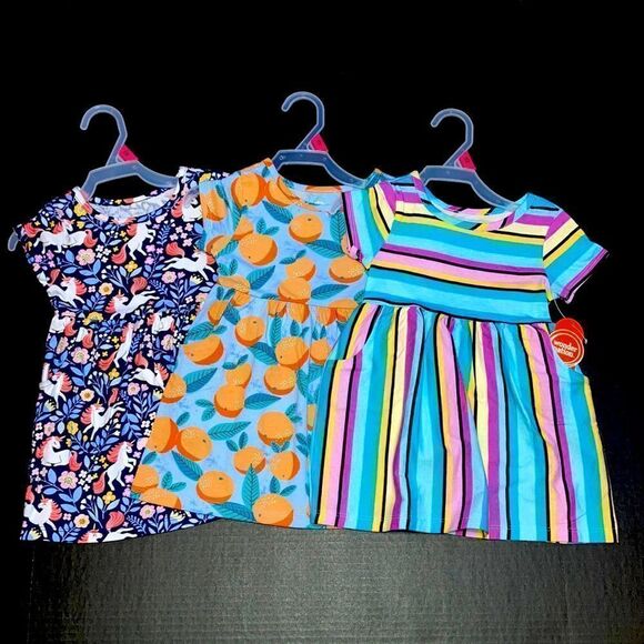 Baby Girl Cotton Pull-Over Printed Dresses 3-Pack Size 18M - Picture 1 of 5
